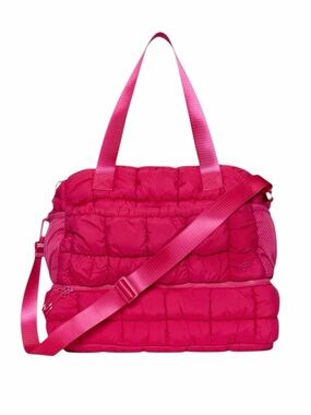 Fabletics The Essential Puff Gym Bag In Pink Crush (Hot Pink) NWT